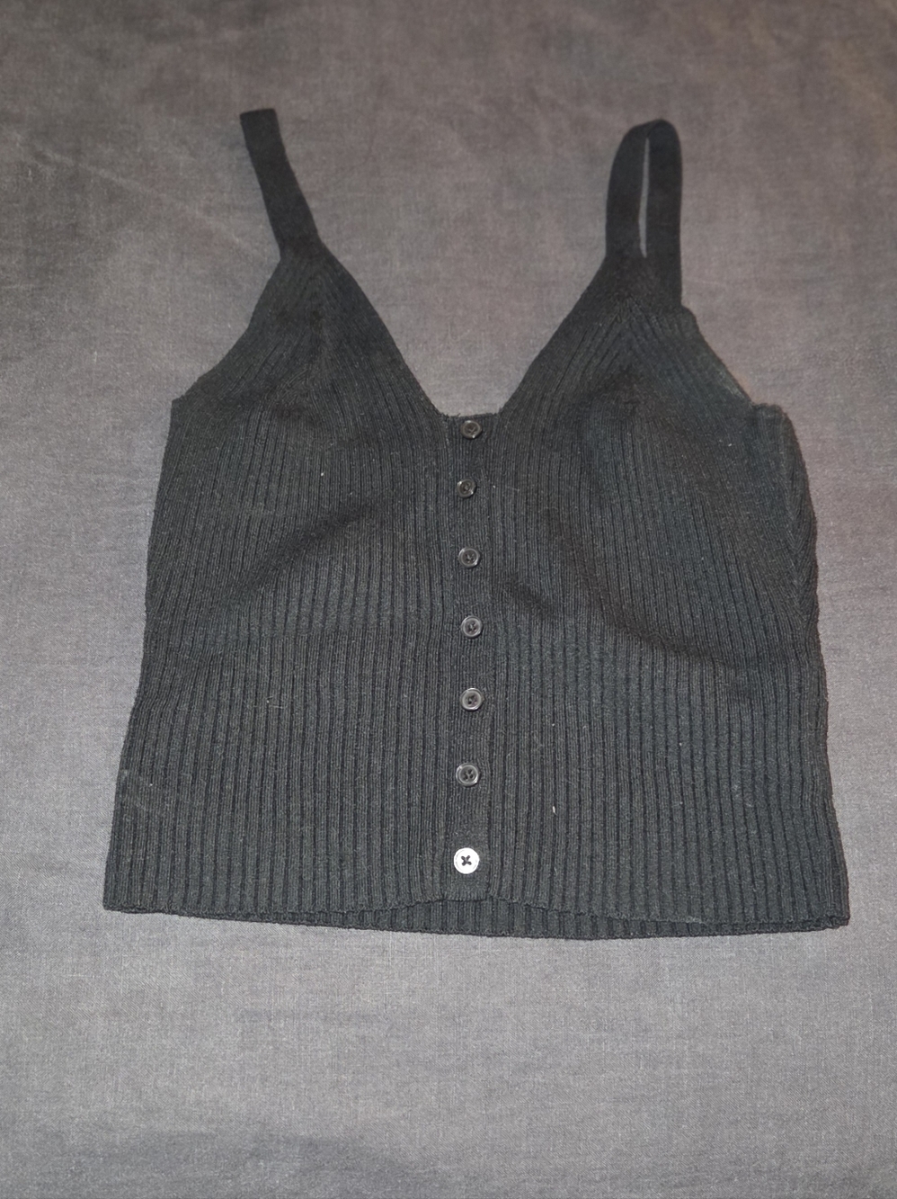 Black Knit Sweater Tank Top